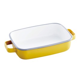 365methods Fuji Hollow Oven Dish Yellow x Light Gray Shallow Small 0.9L YY-HS.Y