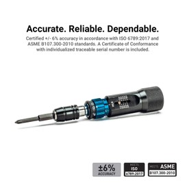 Capri Tools Ultra Precision Certified Torque Limiting Screwdriver Set, 1.5 to 6 in. lbs. in 0.05 in. ib. Increments