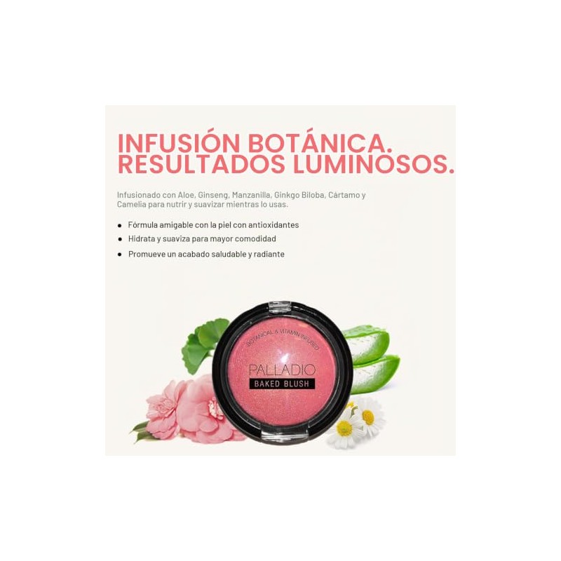 Palladio Rubor Horneado Berry con Destellos, Pigmentación Intensiva