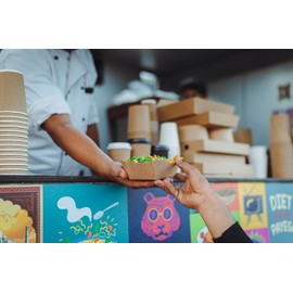 We Can Source It Ltd - Compostable Kraft Card Food Tray for Takeaways/Food Stalls and Picnics - Small - 25 Packs