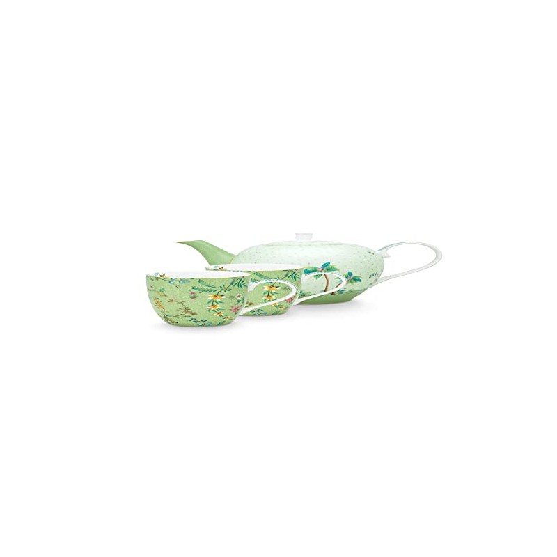 Pip Studio 51020153 Jolie Flowers Green Tea Set Large Set3