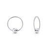 DTPSilver - 925 Sterling Silver Small Hoops Earrings and Ball