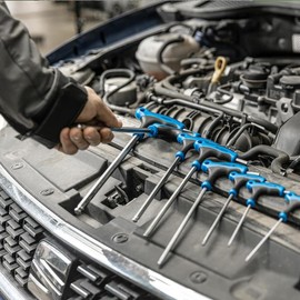 Högert Technik - T-type Torx Security Key Set - Long - 10 Pieces Diameter 8 9 10 15 20 25 27 30 40 45I Torx Security Key T-Handle I Security Torx Key Type T | Made of S2 Steel