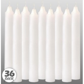 Hyoola Taper Candles - 6 Inch White Dripless, Unscented Dinner Candle - 36 Pack European Made Candles 5 Hour Burn Time
