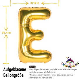 Large Mylar Foil Helium Letter Balloons 40 Inch Gold Balloons Alphabet Letters for Birthday Bridal Shower Anniversary Decorations (Letter E)
