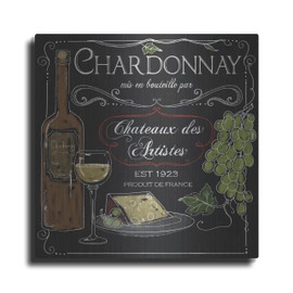 Luxe Metal Art 'Wine Chalkboard 4' by Fiona Stokes-Gilbert Metal Wall Art, 24" x 24"