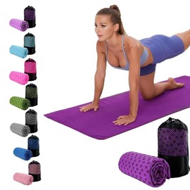 DZOZO Yoga Mat Towel Non Slip Hot Yoga Blanket Super Soft Sweat Absorbent Microfiber Mat Cloth with Mesh Bag