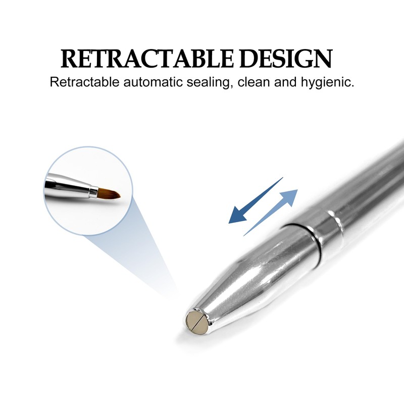 Quacc Double-ended Lip Makeup Brush, Retractable Lip Brush for Lipstick,