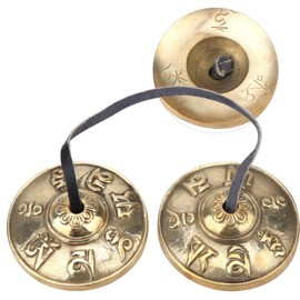 Handcrafted Tibetan Meditation Cymbal Bell Buddhist Temple Percussion Instrument Copper Crisp Sound 2.6in/6.5cm (#3)