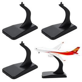 FINGERINSPIRE 4 Pack Plane Model Stand 2.36x1.46x2.2 Inch Black Aircraft Model Stand Plastic Model Airplane Holder Without Plane Models for Collectible Airplanes
