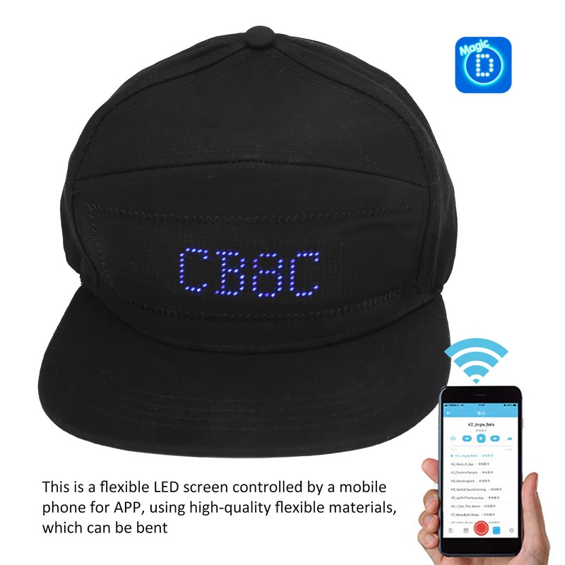 Cotton Plastic Peaked Cap LED Luminescence Editable Cool Hat for