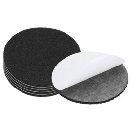 PATIKIL 3 Inch Diameter Lamp Base Felt, 6Pack 3mm Thickness Round Soft Adhesive Non-Slip Anti-Scratch Backed Felt for Lamp Furniture DIY Craft, Black