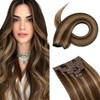Hairro Clip in Hair Extensions Human Hair 22 inch #4P27