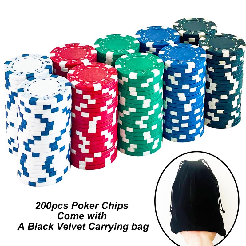 SEETOOOGAMES Casino Poker Chips Clay - 200pc 11.5g Gambling Chips