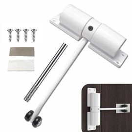 Automatic Door Closer, Adjustable Garden Door Closer, Door Closer with 4 Screws and Adjustment Lever, Automatic Buffer Closed for Home, Office, Bedroom