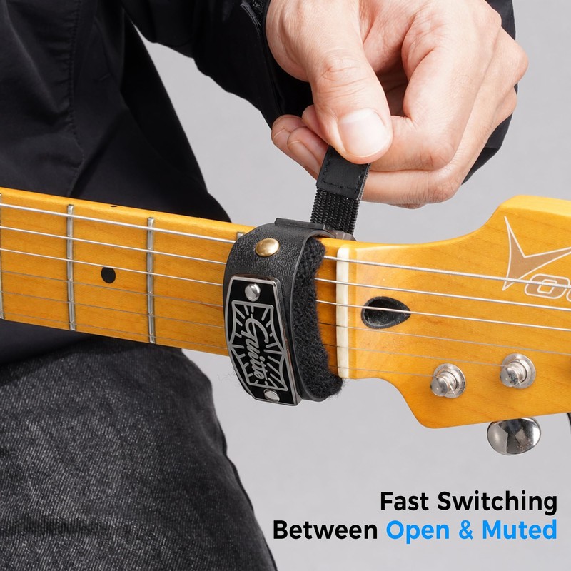 GUITTO Guitar String Mute Dampener, Fretboard Muting Wraps with Built-in