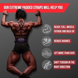 Lift Tech Fitness Extreme Padded Cotton Gym Straps for Weightlifting, Powerlifting, Strength Training - Weight Lifting Straps For Men and Women - Pull ups & Deadlift Straps - Black, One Size