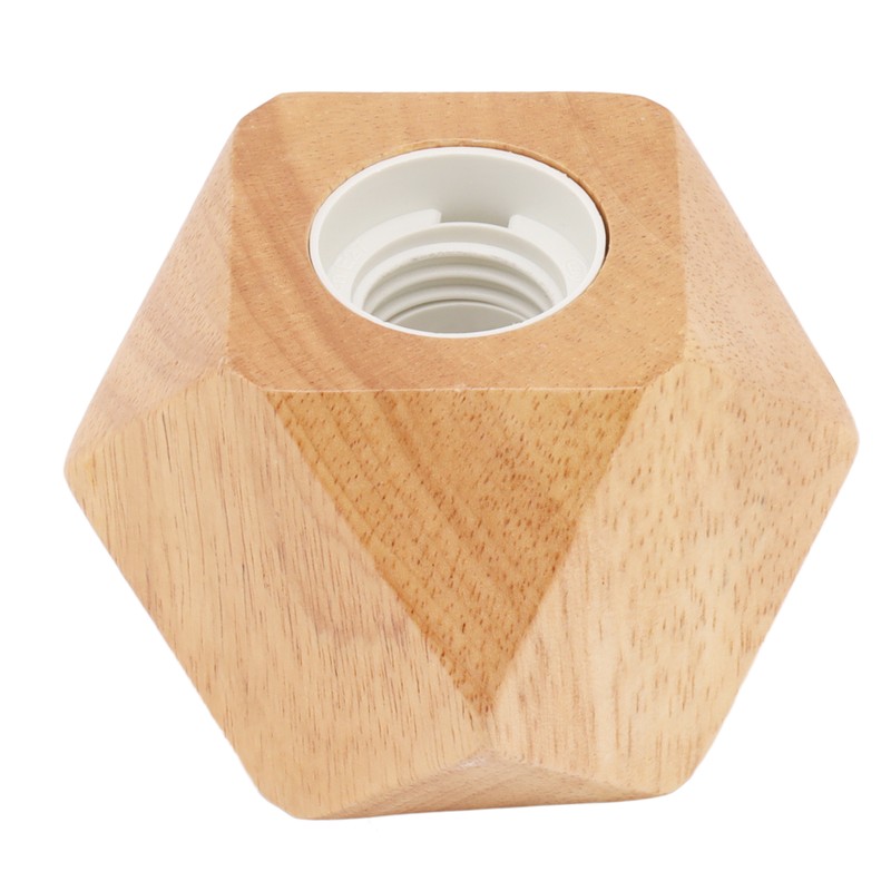Wooden Diamond Lamp Base E27 Socket Modern Small Wood Table