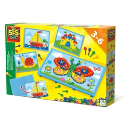 SES Creative 14898 14898-Mosaikbrett mit Vorlagen, Geel, Mittel