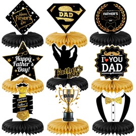 Father's Day Honeycomb Centerpieces, Happy Father’s Day Party Decorations Table Centerpieces Black