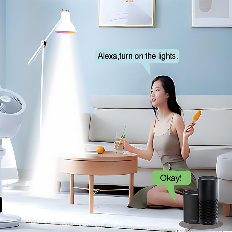 RGB CW GU10 Voice-Activated Spotlight Memory Function and Group Control