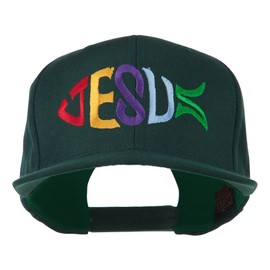 e4Hats.com Jesus Fish Embroidered Flat Bill Cap - Spruce OSFM