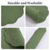 HOMBYS Quilted Placemats Set of 6 Washable Round Placemats for