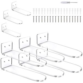 Srrrwunti 9 Pcs Clear Acrylic Floating Shelves for Wall Mount,Shoe Shelves Floating Sneaker Display Show Shelf