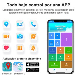 PTHTECHUS 4G Reloj Inteligente teléfono para niños y niñas,HD Toque niños Reloj con localizador GPS WiFi Video Llamada música cámara de Dos vías SOS Video Bluetooth Reloj Regalo para 4-14 años