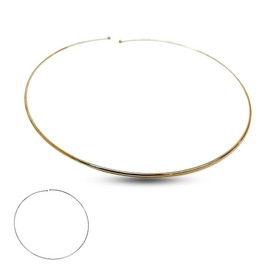MAJALE Gold and Silver Rigid Necklace, Gold and Silver Choker Gold Plated Women Necklace, Silver Choker Necklace, Stainless Steel, Not Applicable