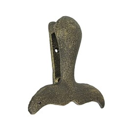 Cast Iron Whale Tail Door Knocker Bronze Decorative Coastal Accent Nautical Decor