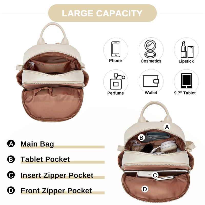 Miss Lulu Stylish PU Leather Women's Backpack, Waterproof Women's Backpack