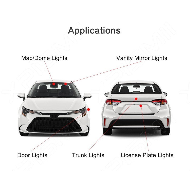 Xpismii 8 Piece 6000K White LED Interior Lights Kit Package