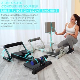 Multifunctional Sissy Squat Gym deep Squat Training Equipment Fitness Bench Legs Waist HIPS Home Fitness Machine (Black)