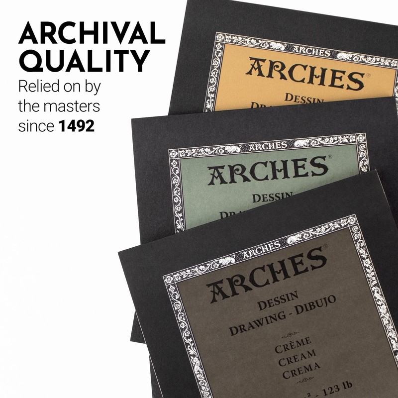 Arches Drawing Pad 9x12-inch Extra White 100% Cotton Drawing Paper