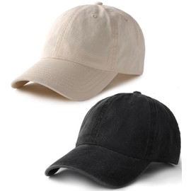 Gorras para Hombre y Mujer, 2 Piezas Gorra 100% Algodón Ajustable, Gorras de Beisbol Unisexo, Cachuchas para Hombre de Tenis para Deportiva, Running y Actividades al Aire Libre (Algodon, negro blanco)