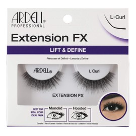 Ardell False Eyelash Extension FX B Curl Black Short Doll Shape Silky Soft Knot-Free Invisible Perfect for Deep Set or Almond Eyes Vegan Friendly Eyelashes