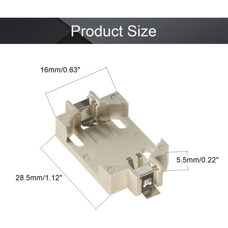 Fielect 5Pcs CR2032 CR2025 CR2016 Horizontal Coin Button Battery Holder