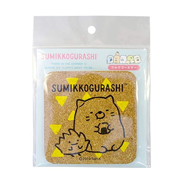 Sumikko Gurashi SG351NK Square Coaster, Cat, Made in Japan