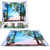 Window Beach Landscape Pattern Tapestry Wall Hanging for Living Room