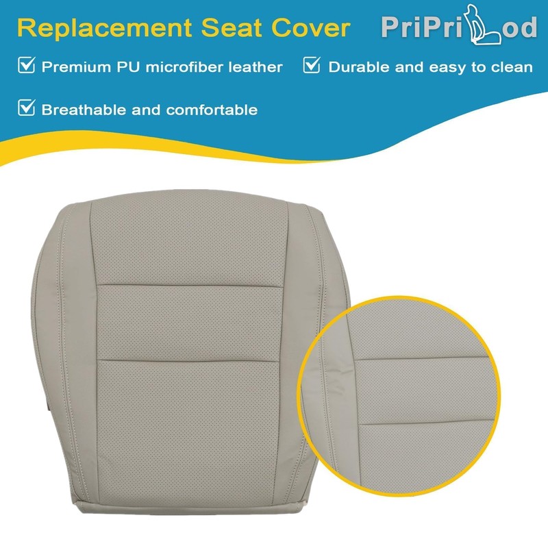 Priprilod Seat Cover Tan Perforated Replacement Leather Driver and Passenger