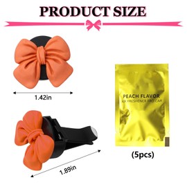 Wuyaoyao 6PCS Bow Car Air Freshener Clips, Cute Bow Car Air Vent Clip, Coquette Auto Air Conditioning Outlet Diffuser Perfume Clips, Interior Decoration, Auto Decor for Women Girls (Orange, 6PCS)