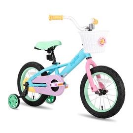 JOYSTAR 12-16 Inch Kids Bike 2-7 Years Girls Bike with Training Wheels Coaster Brake Children Bicycles boy girl - Color: Blue, Size: 16 inch