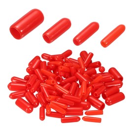 DMiotech 100 Pack 3/32" 1/8" 5/32" 1/4" ID Red Screw Thread Protectors Rubber End Caps Bolt Covers for Screw Bolt Furniture Pipe