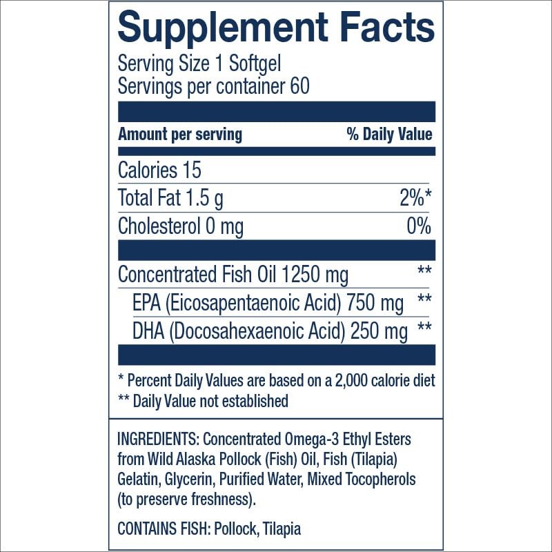 Wileys Finest Peak EPA Fish Oil Capsules - 60 caps