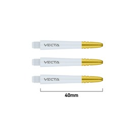 WINMAU Dart Shaft - Vecta Polycarbonate Dart Stems - 1 Set per pack (3 darts Shafts in total) - Professional Darts Accessories - White and Gold Medium Shafts