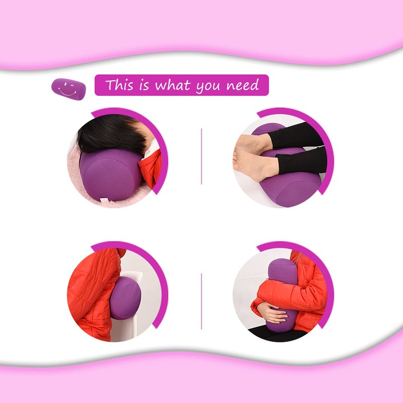 Fdit Round Neck Roll Micro Mini Microbead Back Pillow Roll