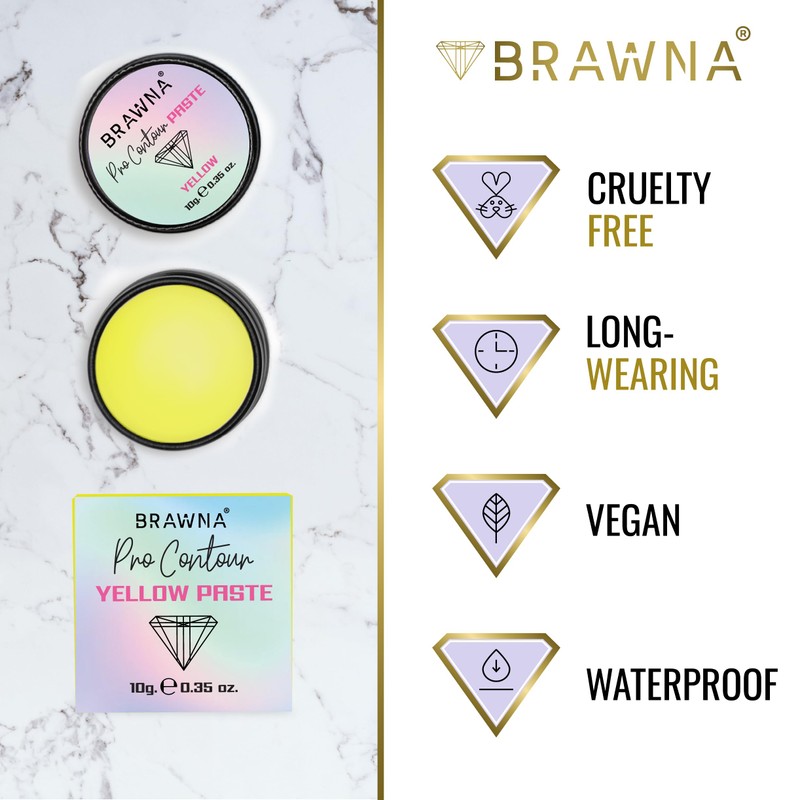Brawna Pro Contour Yellow Mapping Paste for Brow and Lip