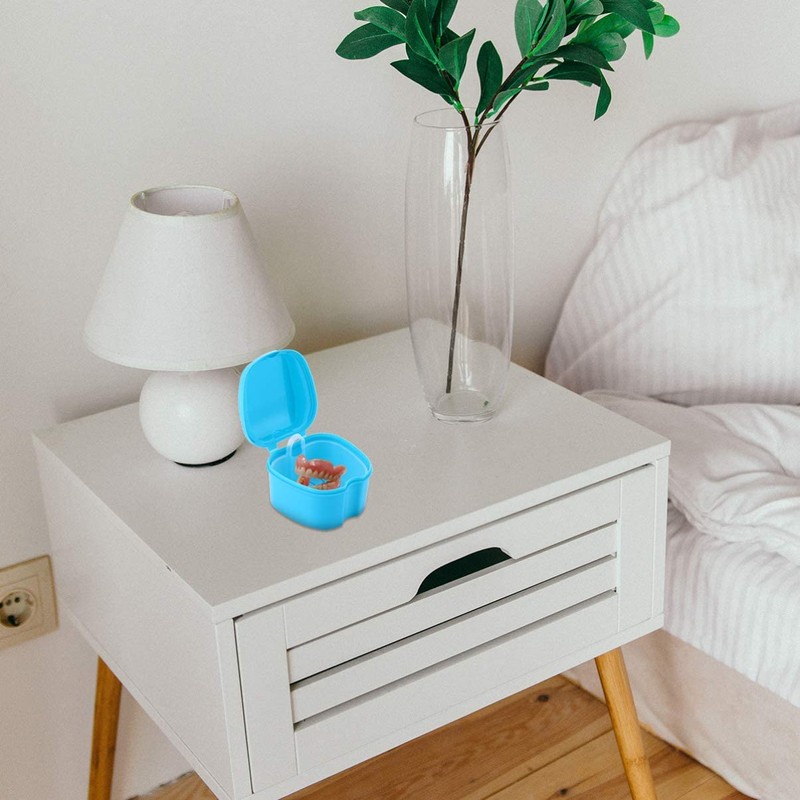 Dental Case Denture Box with Flushable Basket Solid Orthodontic Retainer