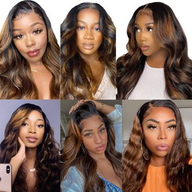 QEUOPE Highlight P430 Straight Human Hair Bundles 12 14 16 Inch Double Weft Brazilian Hair Extensions Ombre Two Tone Dark Brown Mixed With Color 30 Bundles Soft Silky for Women
